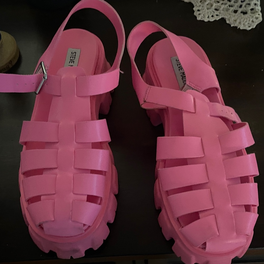Steve Madden Neon Pink Chunky Sandals